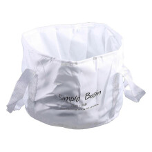 (L, White) Collapsible Foot Soaking Bath Basin Large Portable Feet Spa Soak Tub Foldable Water Bucket For Travel Camping Washing