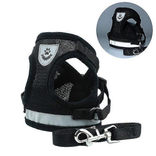 (M,Black)Cat Harness, Cat Harness Escape Proof, Pet Harness