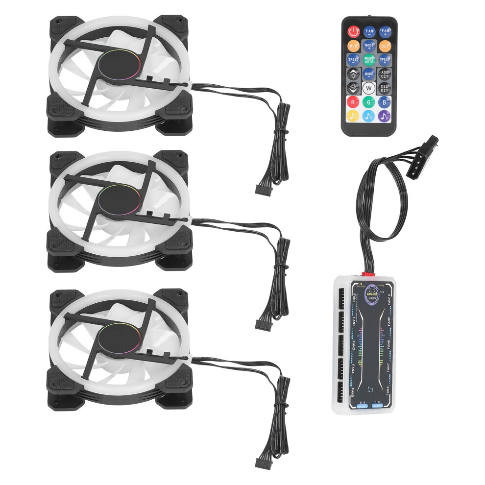 3Pcs Rgb 120Mm Computer Case Fans, Quiet Shockproof, Multiple Modes Light 3341329290534