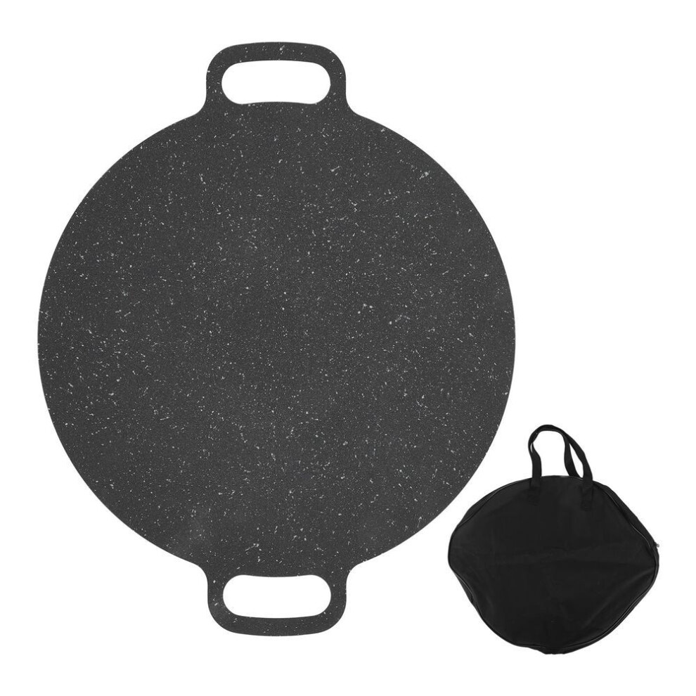 (30cm/11.8in) Round Bbq Grill Pan With Storage Bag Non Stick Barbecue Grill Griddle For Camping Kitchen 36cm/14in