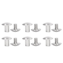 200 Sets Brass Book Binding Screws Flat/Curved Surface Silver 3mm Diameter