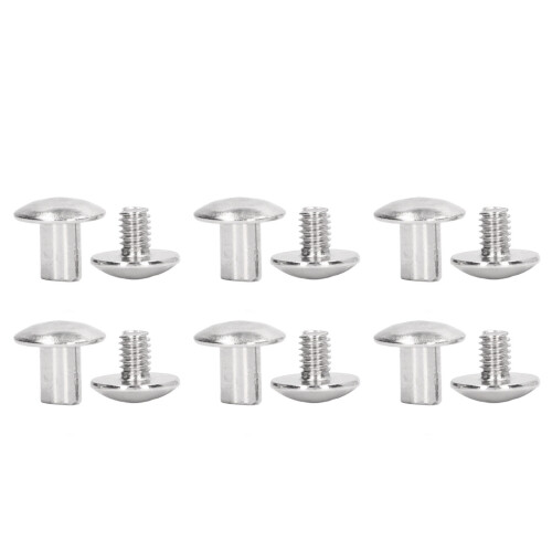 200 Sets Brass Book Binding Screws Flat/Curved Surface Silver 3mm Diameter