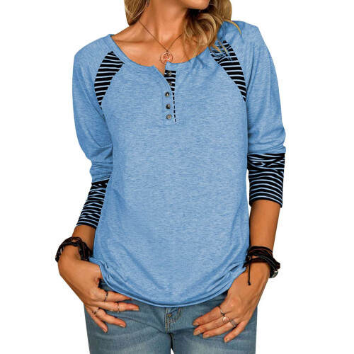 Hellblaues Tuniktop Größe M 100% Polyester Casual 1