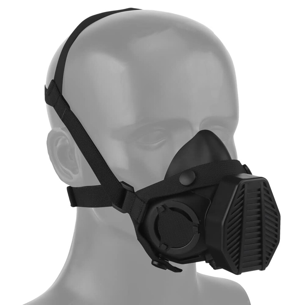 Tactical Respirator Mask Half Mask Filter Interchangeable Dust Mask Improved For Shooting Hunting Airsoft Accessories/Black/One Size 6276012101958