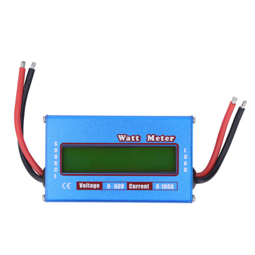 RC Watt Meter Silber Aluminium 0-60V 0-100A 65Ah 1