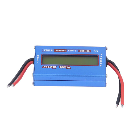 RC Watt Meter Silber Aluminium 0-60V 0-100A 65Ah 2
