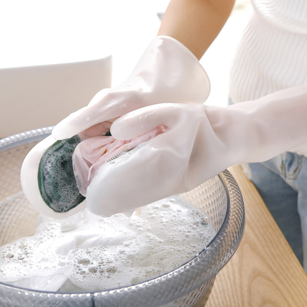 Non-Slip Waterproof Dishwashing Scrubber Gloves 150g Red for Kitchen-image-OPC-PJ6CDRN-NEW