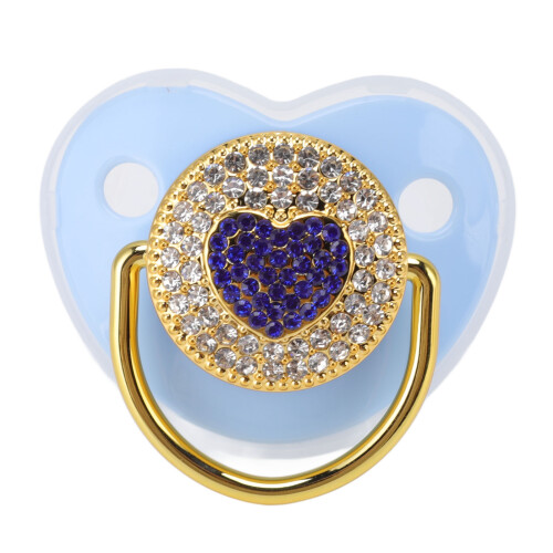 Herz-Rhinestone-Schnuller 6-18 Monate Blau PP/Silikon 1