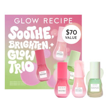 Glow Recipe Soothe Glow & Bright Gift Set - Holiday Skincare Set with Niacinamide Dew Drops Face Serum + Avocado Ceramide Facial Serum + Guava D