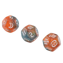 3 Stück Acryl Astro-Dice Set, 12-seitig, Glitzer-Rune für Tischspiele