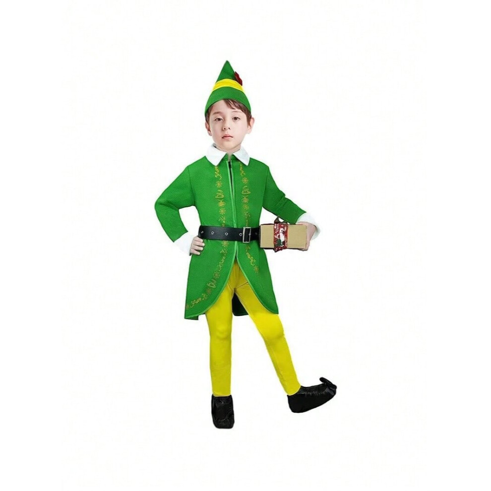 (Children's Boys, 110cm) Christmas costumes for children Christmas elf costumes cospla Christmas children's costumes performance costumes