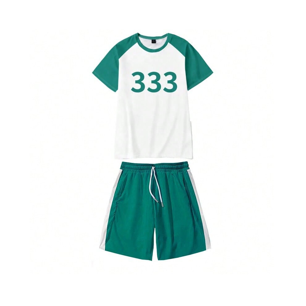 (Short sleeve + shorts 333, Children's clothing 140CM) Bug Senogato shorts + short-sleeved 2-piece set light green-image-OPC-PJ6CKB5-NEW