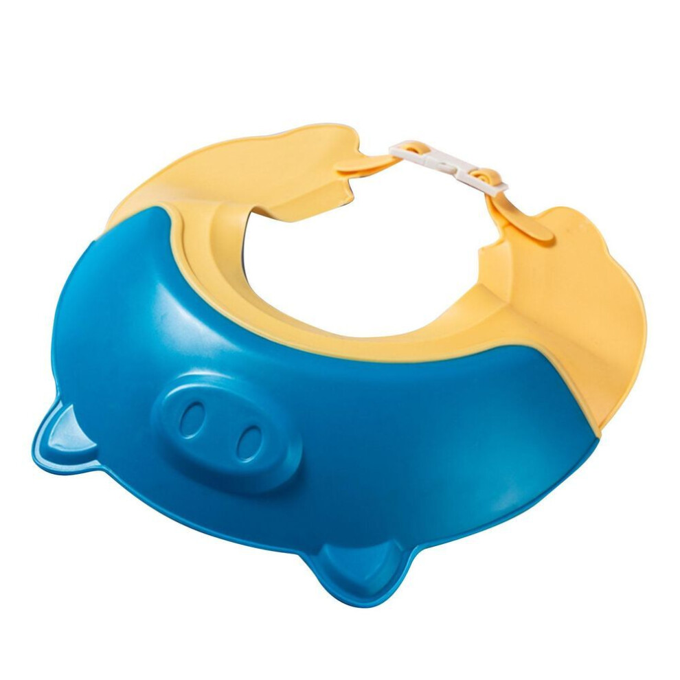 Children Shampoo Cap Cartoon Adjustable Safe Head Protective Shampoo Cap For Baby Bath Blue