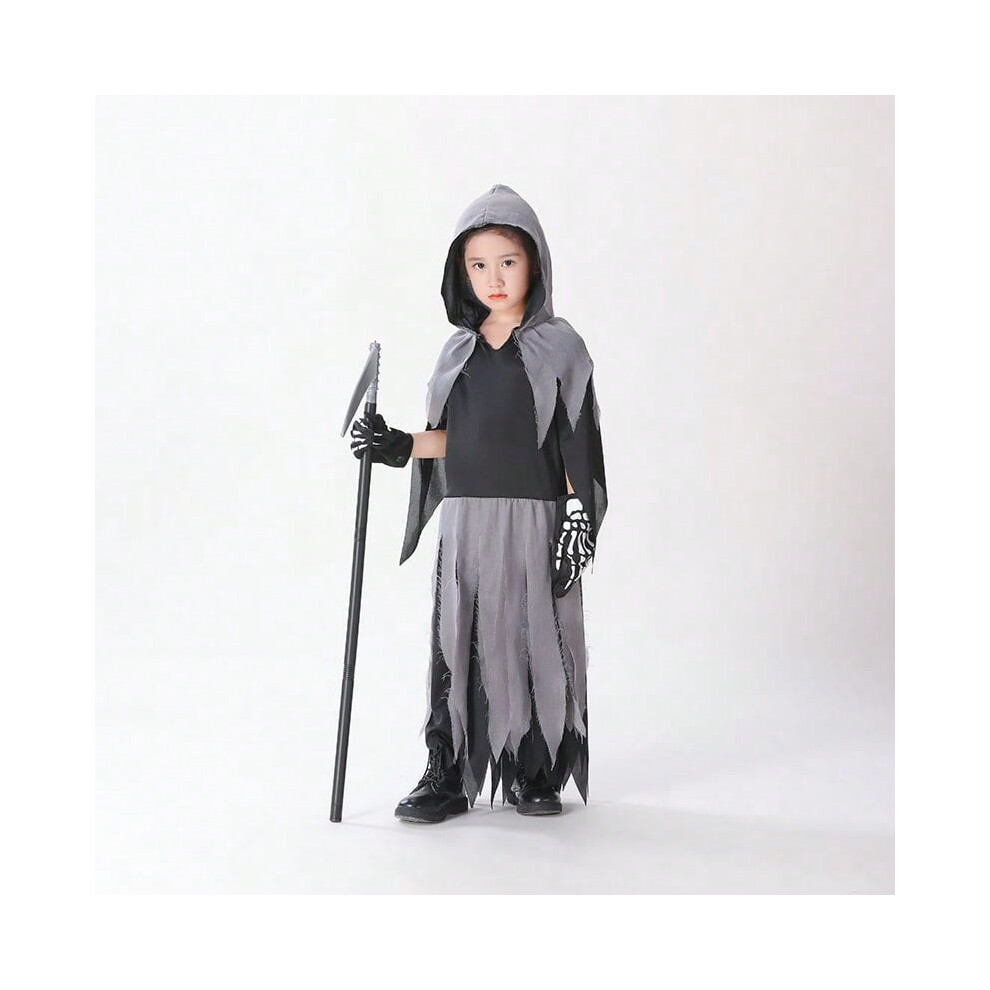 (Death 2, 130cm) Halloween witch death horror costume with sickle cosplay costume party children's ghost clothes ghost festival performance costume dress up