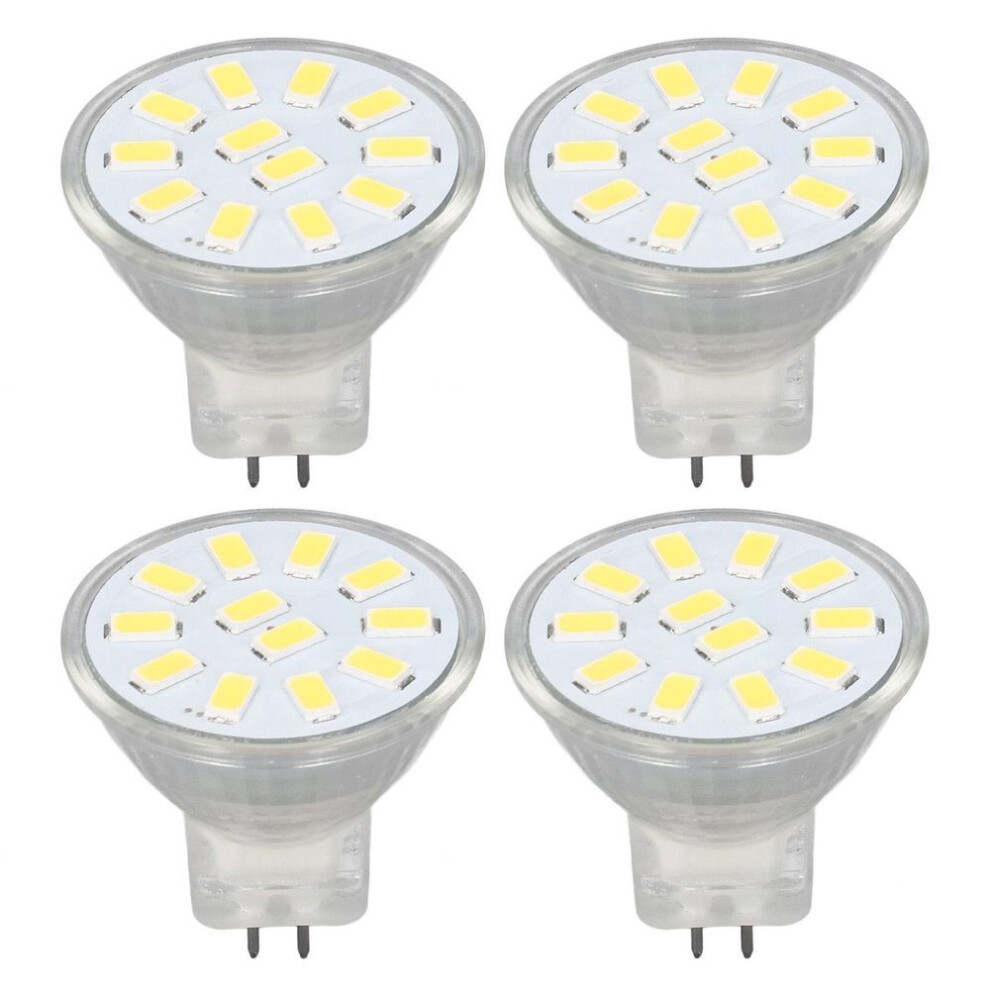 4pcs/set Mr11 Led Spot Light Bulb With Dual Needle Base 360 Degrees  Heat Dissipation 3w 12 Leds Lamp