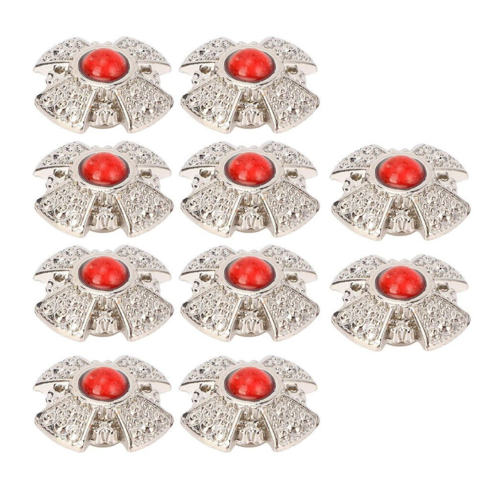(red) 10 Set Crossing Screw Back Buttons Colorful Gemstones Decorative Rivets Studs For Leather Saddles
