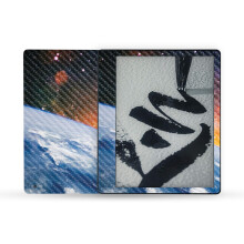 MightySkins koolstofvezel skin compatibel met Amazon Kindle Scribe (2022) volledige wrap - Global Sunrise | Beschermende getextureerde koolstofve