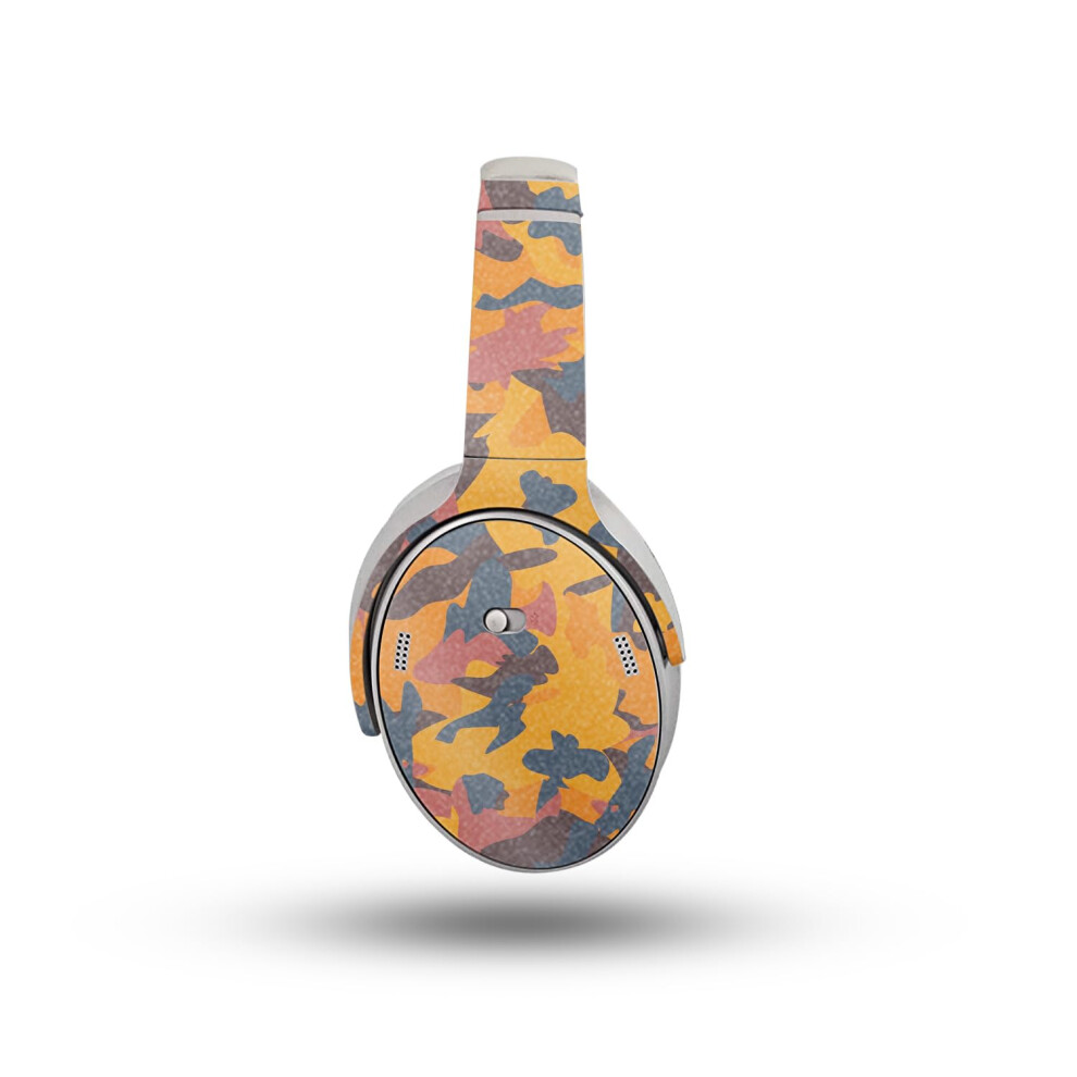 Glossy Glitter Headphone Skin Compatible With Bose Quietcomfort Headphones (2023) - Autumn Camouflage - Premium 3M Vinyl Protective Wrap Decal Cover - 198164721029