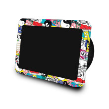 La peau en fibre de carbone compatible avec Amazon Echo Show 8 (3e gnration 2023) - Bombe d'autocollante - Couvercle de dcalcomanie de protect