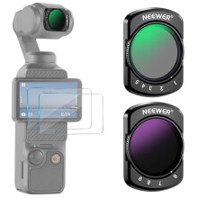 NEEWER Variable ND2-ND32 & ND64-ND512 Kit Compatible with DJI Osmo Pocket 3 Creator Combo Accessories  Limited Stops Neutral Density Filters  2 S