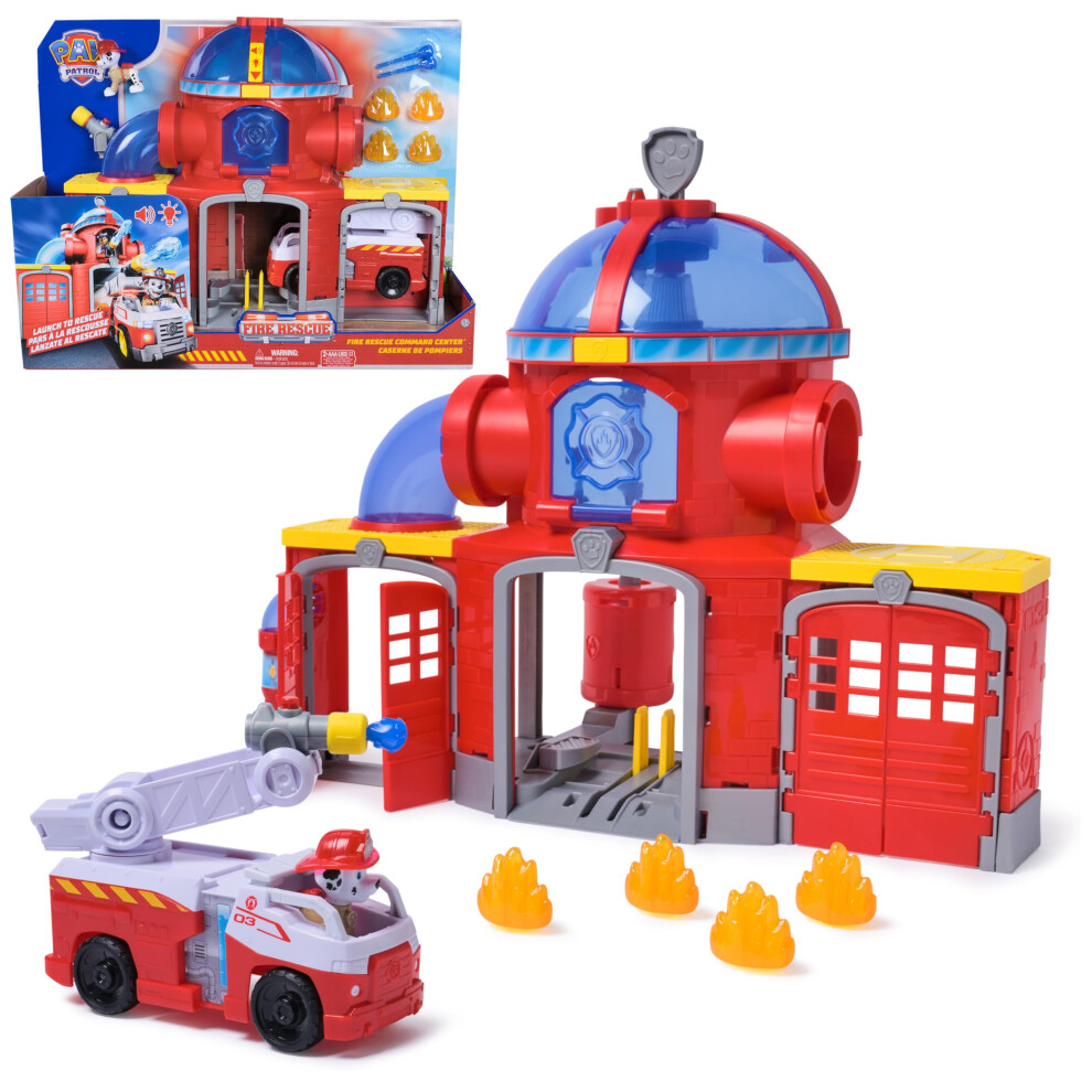Character Options Paw Patrol Fire Rescue Command Center With Marshall Figure And Rescue Fire Truck