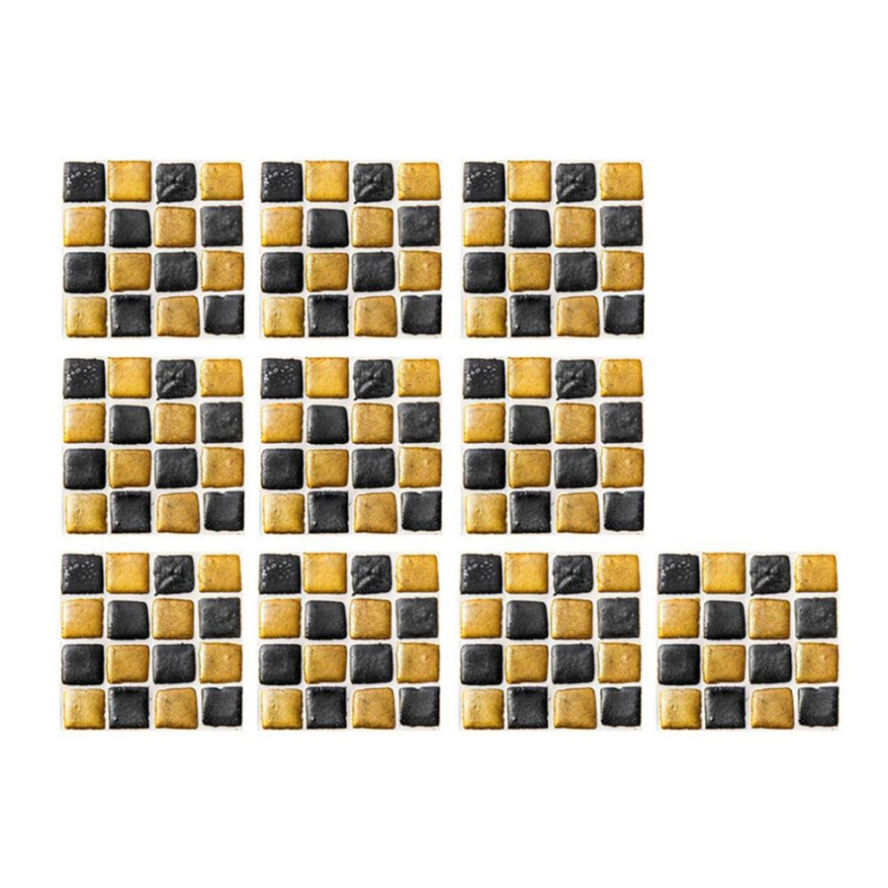 10pcs Mosaic Tile Stickers Self Adhesive Square 3D Brick Wallpaper For Kitchen Bathroom Decor