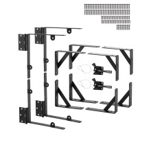 VEVOR Gate Corner Brace Bracket  2 Sets  Anti Sag Gate Frame Hardware Kit  Gate Frame Brace Bracket with Latch Lock  Screws  for Shed Doors  Corr