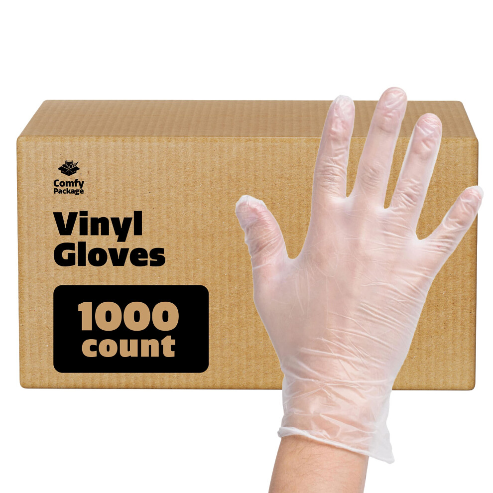 Comfy Package [Case of 1000 Disposable Vinyl Gloves  Powder Free  Latex Free  Clear Gloves for Cooking and cleaning - X-Large-image-OPC-PHXPJTF-NEW