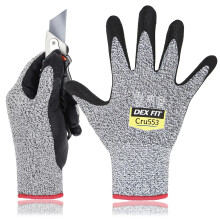 DEX FIT Livello 5 guanti resistenti al taglio CRU553 CONTRO COMUFITO 3D FITTURA SUGGERIMENTO SOLD e leggero touch-screen compatibile durevole traspir