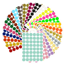 Etichette di codifica a colori verdi reali 5/8 diametro (11/16) adesivi a etichetta rotonda in 24 colori - taglia 0,69-17 mm punti 1152