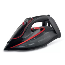 Tower Steam Iron Pro XL Ceramic Soleplate AI One-Temp Anti-Calc Red/Black 3100W