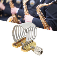 Stainless Steel Sax Mouthpiece Clip with Storage Box, Adjustable Screws