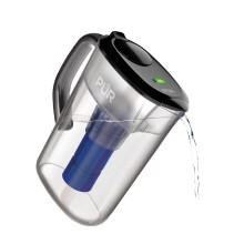 PUR PLUS 7-Cup Water Filter Pitcher with 1 Lead-Reducing PUR Plus Filter Dishwasher Safe Powerful Filtration Filter Change Indicator Light Smoke