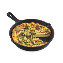 DASH Zakarian 9.5"""" Nonstick Cast Iron Skillet with Pour Spouts for Searing Baking Grilling Roasting and More - Black