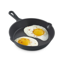 DASH Zakarian 7.5"""" Nonstick Cast Iron Skillet with Pour Spouts for Searing Baking Grilling Roasting and More - Black