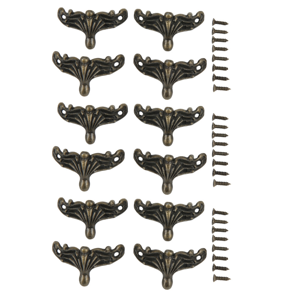 12 Sets Vintage Bronze Zinc Alloy Jewelry Box Feet For Wooden Cases 4101329349385