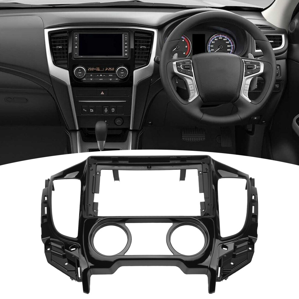2Din Car Stereo Fascia Panel For Mitsubishi L200 Triton 2015-2019 Black 8091329354600