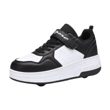 Shoes with Wheels for Sporty Unisex Retractable Adjustable Black 31 EU