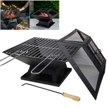 Outdoor Fire Pit BBQ Grill Brazier Table Stove Backyard Garden Camping Grill Party