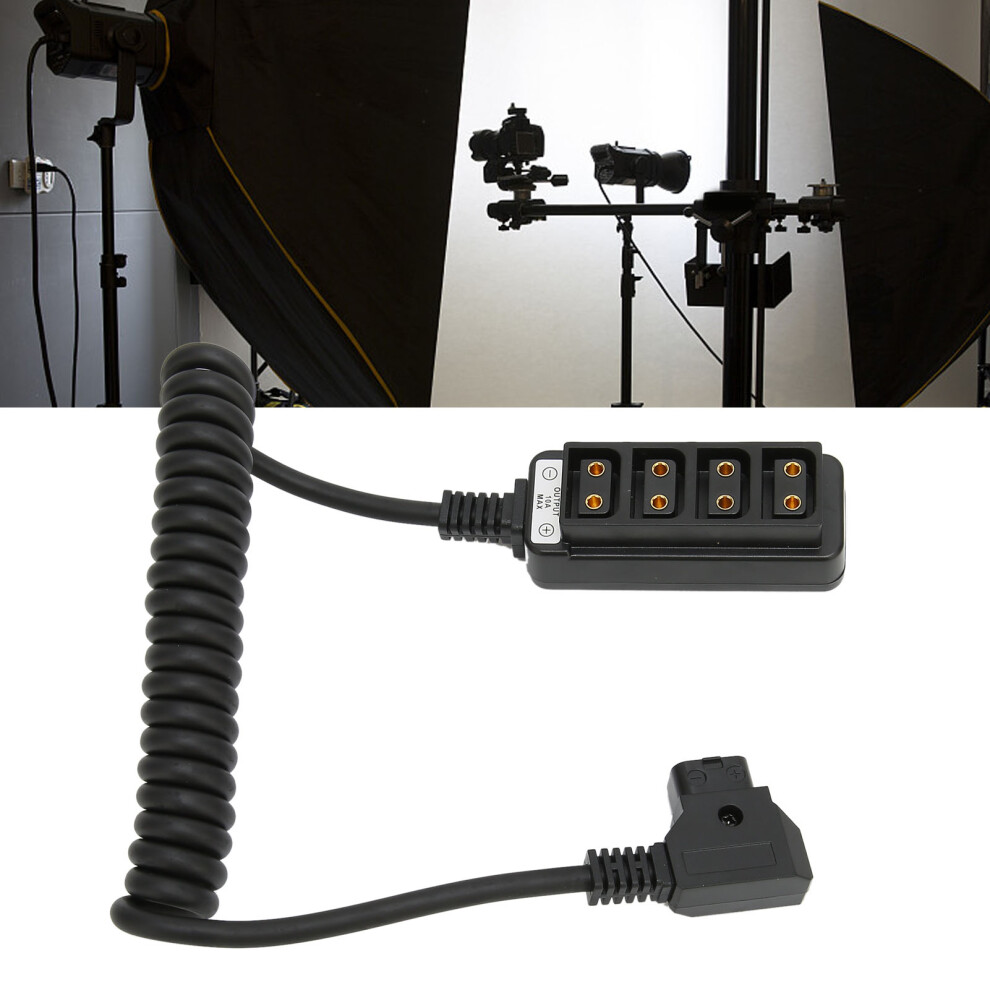 D Tap Male To 4 Port D Tap Female Splitter Power Cable For Cameras Black 8701329365741
