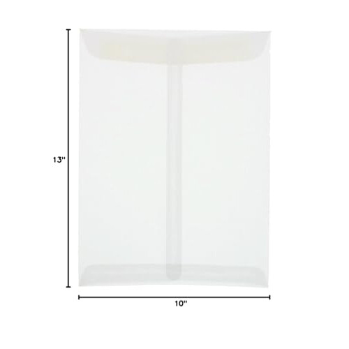 JAM PAPER 10 x 13 Open End Catalog Translucent Vellum Envelopes - Clear - 25/Pack 2
