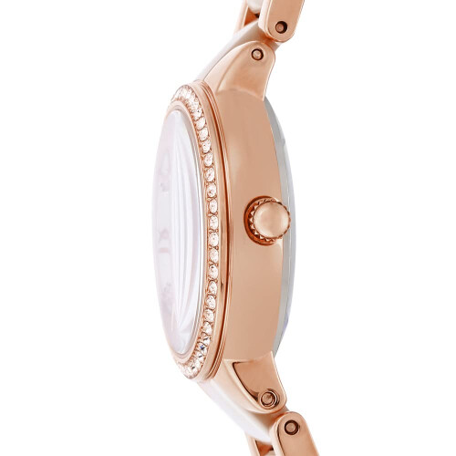 Fossil Fossil Γυναικείο Ρολόι Virginia Quartz Inox και Ακετάτη, Ροζ Χρυσό/Λευκό Κέρας (Μοντέλο: ES3716) 2
