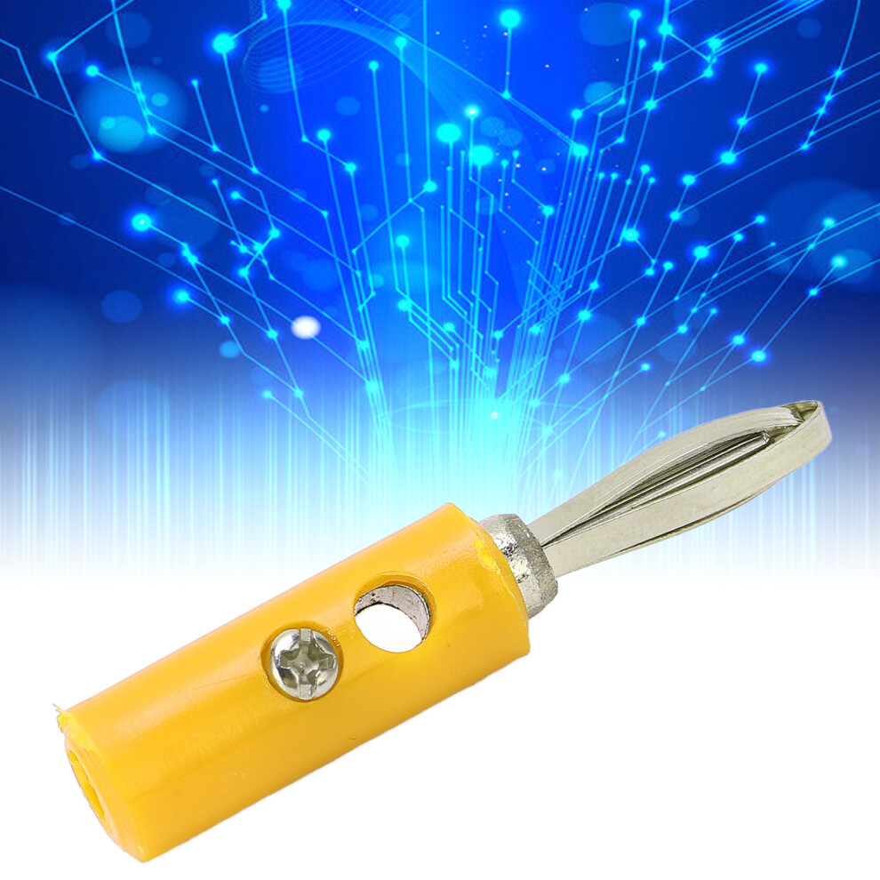 Jt-002 4Mm Banana Plug Solder-Free Yellow Connector For Wiring 4621329366316