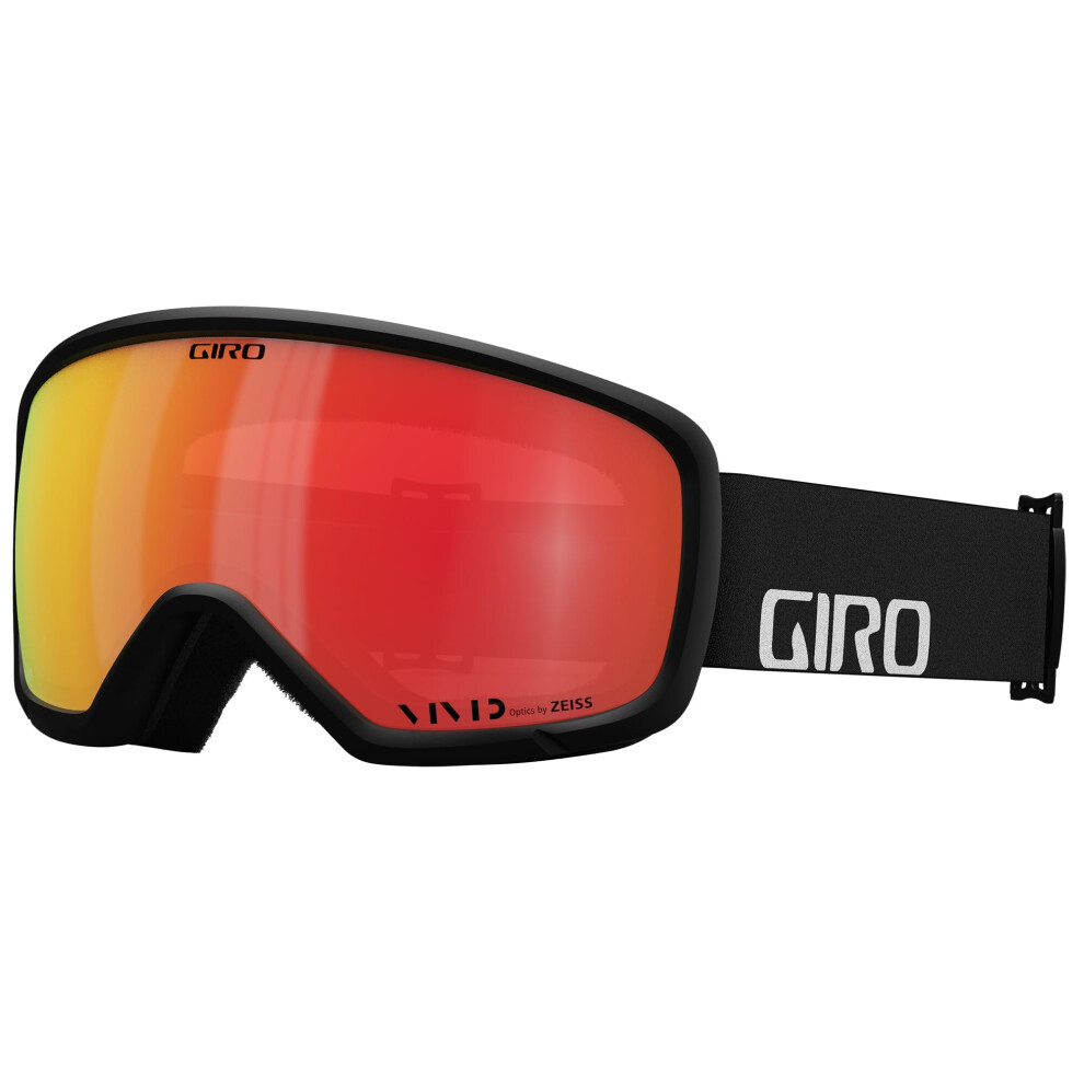 Giro Ringo Ski Goggles - Snowboard Goggles For Men Women & Youth - Wordmark Strap With Vivid Ember Lens Black