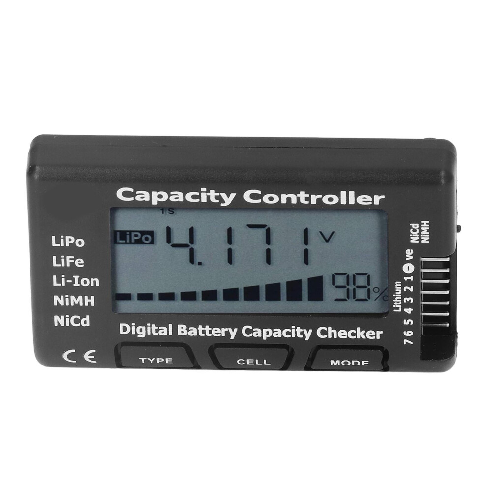 Digital Battery Capacity Checker Voltage Tester For Lipo, Nimh, Life, Nicd, 4.5V Black 7891329369878