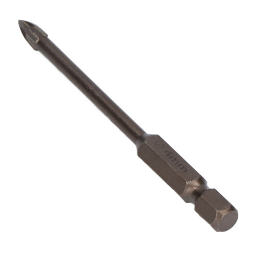 5Pcs Cross Drill Bit Set 1/4in Hex for Glass, Tile, Concrete, 4mm 2