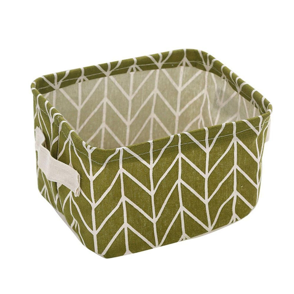Small Storage Basket Cotton Linen Mini Storage Bin Organizer With Handle For Shelves And Desks