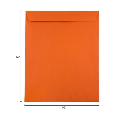 JAM PAPER 10 x 13 Open End Catalog Colored Envelopes - Orange Recycled - 100/Pack 2
