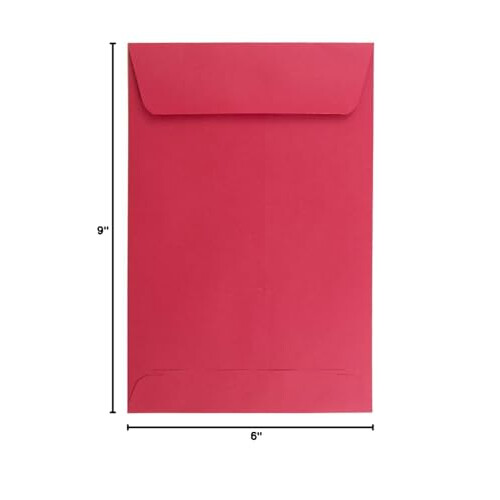 JAM PAPER 6 x 9 Open End Catalog Colored Recycled Envelopes - Red Recycled - 100/Pack 2