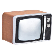 Télévision pour maison de poupée en résine et bois de tilleul, petit jouet compact